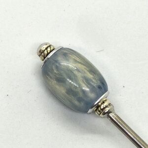 Skydrift Stainless Steel Hair Stick Shimmering Oval Resin Custom Length Updo Pin